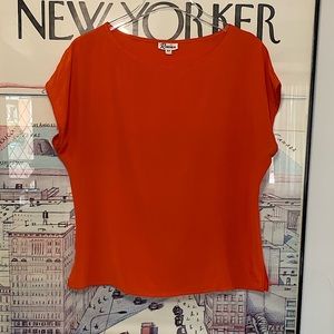 Rouie vintage silk T in orange size S